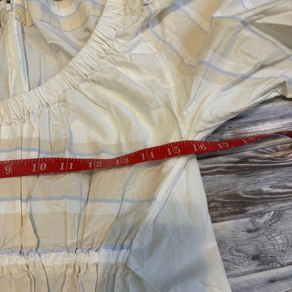 Eudon Choi Pina Puff Sleeve Tie Back Smocked Scoop Neck Asymmetric Midi Dress 8 - Picture 13 of 13